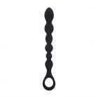 SONDA ANAL DE SILICONA CON PERLAS Y ASA NEGRA LEVELZ  