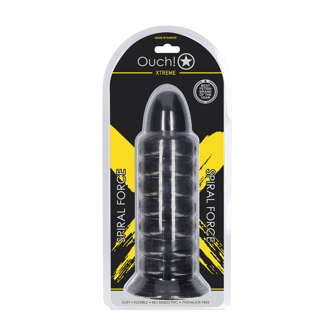 Ouch! – Spiral Force plug anale 23,5 cm nero Ouch! – Spiral Force plug anale 23,5 cm nero