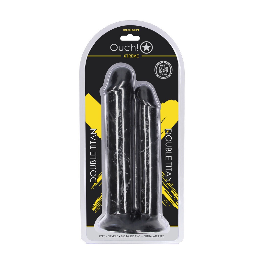 Ouch! – Double Titan dildo doppio realistico 24,5 cm nero Ouch! – Double Titan dildo doppio realistico 24,5 cm nero