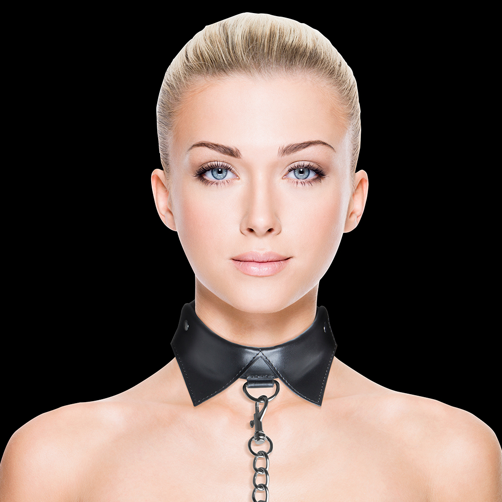 Ouch! exclusive collar with leash black