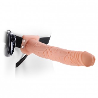 STRAP-ON HUECO CON VIBRACIÓN 11" FETISH FANTASY SERIES BLANCO