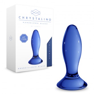 PLUG EN VIDRIO FOLLOWER CHRYSTALINO AZUL