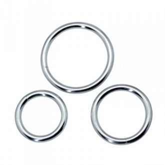 CONJUNTO DE 3 ANILLOS PARA EL PENE METAL COCK RINGS TIMELESS