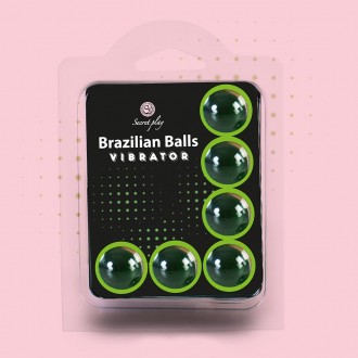 BOLAS LUBRICANTES BRAZILIAN BALLS SHOCK EFECTO VIBRADOR 6 x 4GR