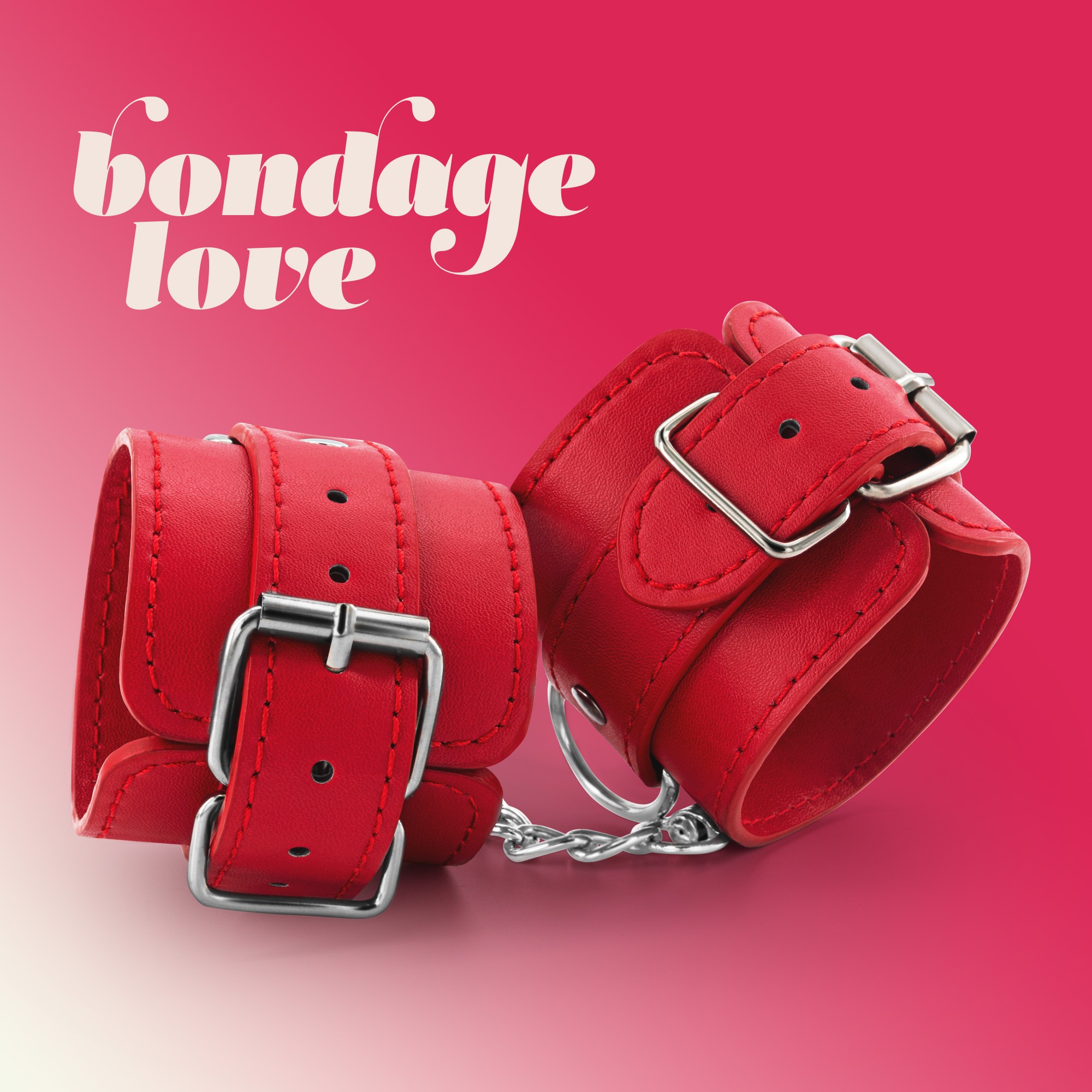 Manette in pelle bondage love crushious rosso