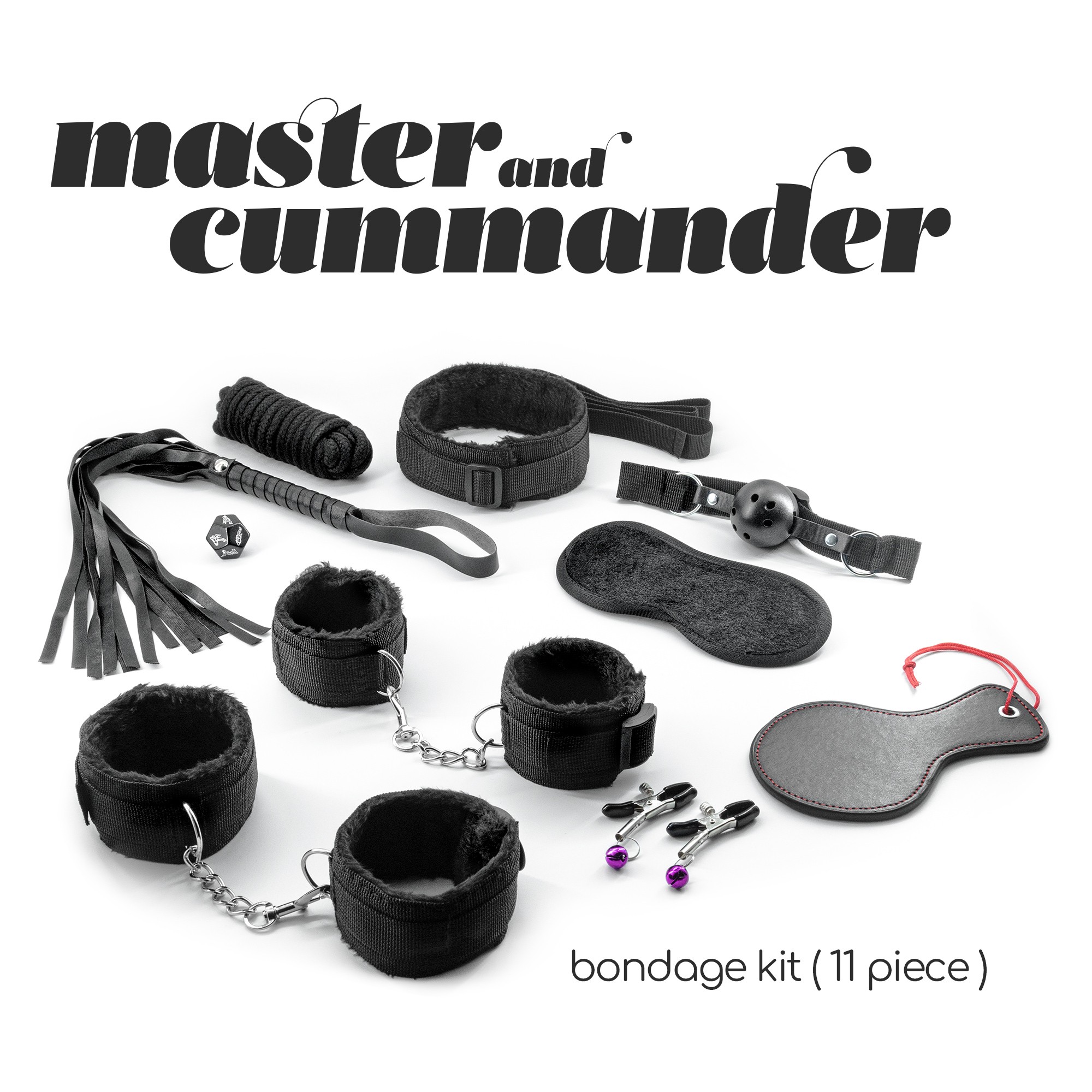 Kit bondage master & cummander con 11 pezzi crushious