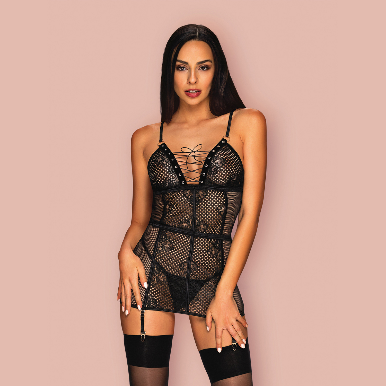 Obsessive – Basitta chemise e perizoma nero