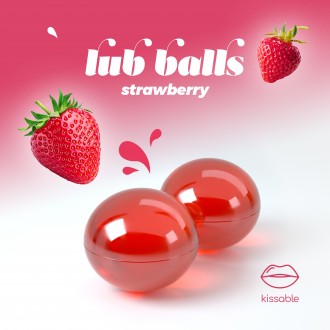 BOLITAS EXPLOSIVAS LUBRICANTES CON SABOR A FRESA LUB BALLS CRUSHIOUS