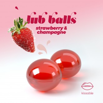 BOLITAS EXPLOSIVAS LUBRICANTES CON SABOR A FRESA & CHAMPÁN LUB BALLS CRUSHIOUS