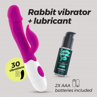 CRUSHIOUS MOCHI RABBIT VIBRATOR PURPLE WITH WATERBASED LUBRICANT INCLUDED