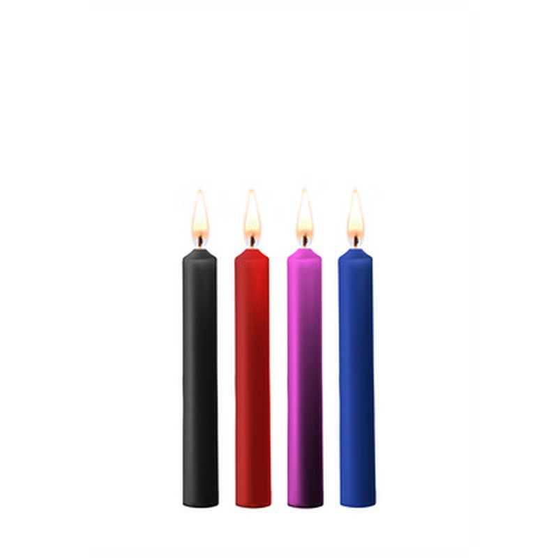 Confezione di 4 candele con un mix di colori  teasing wax candles ouch!