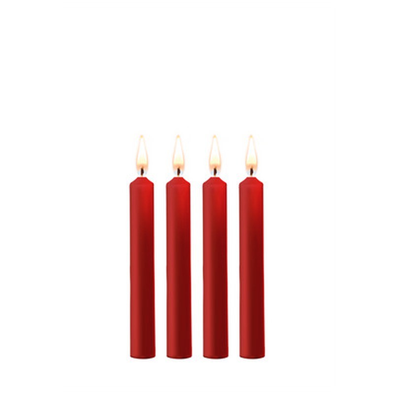 Confezione di 4 candele rosse teasing wax candles ouch!