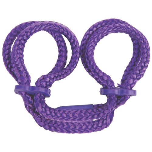 Japanese silk love rope ankle cuffs purple